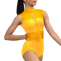 Justaucorps de danse jazz MiDee pour femmes adultes avec des accents de paillettes et un dos en cage pour les spectacles sur scène
