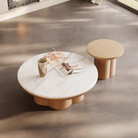 Table basse de salon de luxe créative, ronde, design haut de gamme, table à thé pour la maison, table en bois pour villa