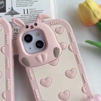 Mignon Animal Silicone Téléphone Cas En Gros Doux Antichoc Mobile Couverture Arrière pour iPhone 11 12 13 14 15 Pro Max Personnalisé OEM Support