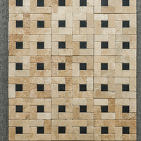 Mosaïque en marbre travertin beige pour projet de villa, style traditionnel, mosaïque intérieure et extérieure, imperméable, carreaux de sol anciens