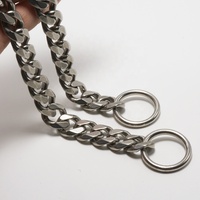 Chaîne de chien en acier inoxydable collier de dressage en métal colliers argentés pour grands chiens Pitbull Bulldog 25-65cm tour de cou