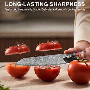 Cuchillo de Chef de cocina de alta calidad de 67 capas 8CR15MOV de acero de Damasco de 8,5 pulgadas con mango de resina octogonal de nido de abeja patrón rosa - Product Image 5