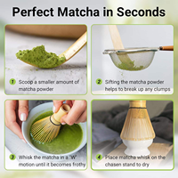 Ensemble de thé matcha biologique écologique JIAHUI, fouet en bambou doré durable, Chasen en bambou, vente en gros, logo personnalisé, FDA LFGB