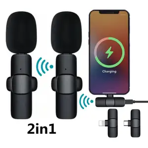 Portable Tiktok Video Recording Mobile Phone Accessories Wireless Microphone Dual Microphone Lavalier