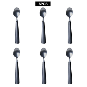 6 قطع من الفولاذ المقاوم للصدأ مع مرآة بمقبض طويل أوانٍ متينة من الدرجة الغذائية للشاي والقهوة والآيس كريم للحفلات - Product Image 1