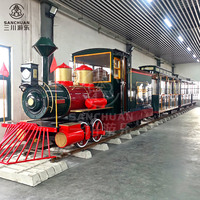 Le grand train à vapeur touristique personnalise le train électrique extérieur de voie de manèges de parc d'attractions à vendre