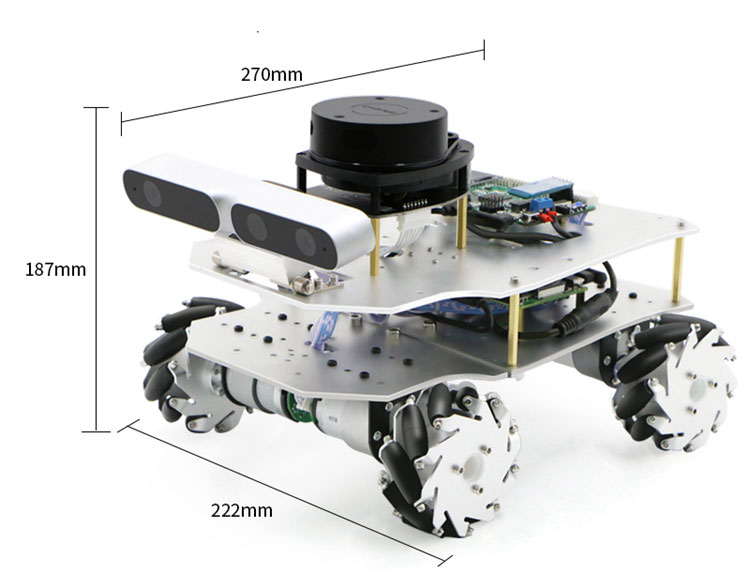 Educational kit mecanum wheel UGV Lizarbot ROS robot car with camera Lidar