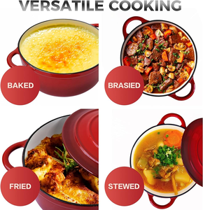 Bộ nồi chảo gang tròn thiết kế mới, tráng men, nồi gang Hà Lan, nồi đất tráng men - Product Image 5