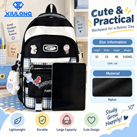 Sac à dos léger et grande capacité pour adolescentes, idéal pour l'école et le quotidien, avec multiples poches et motif écossais – Collection Campus du fabricant Mochilas