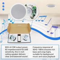 Haut-parleur de plafond BT avec couvercle arrière pour système de sonorisation de cinéma maison, musique d'ambiance pour téléphone portable - 2.0 canaux 5-10W, compatible APP, quatre voies
