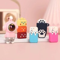 Coque de protection personnalisée en PVC souple 3D stéréo pour casque audio, motif dessin animé, accessoire pour clé USB