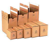 Usine conception personnalisée carton ondulé bande déchirable boîte de papier noir cadeaux boutique emballage de papier extérieur boîtes postales