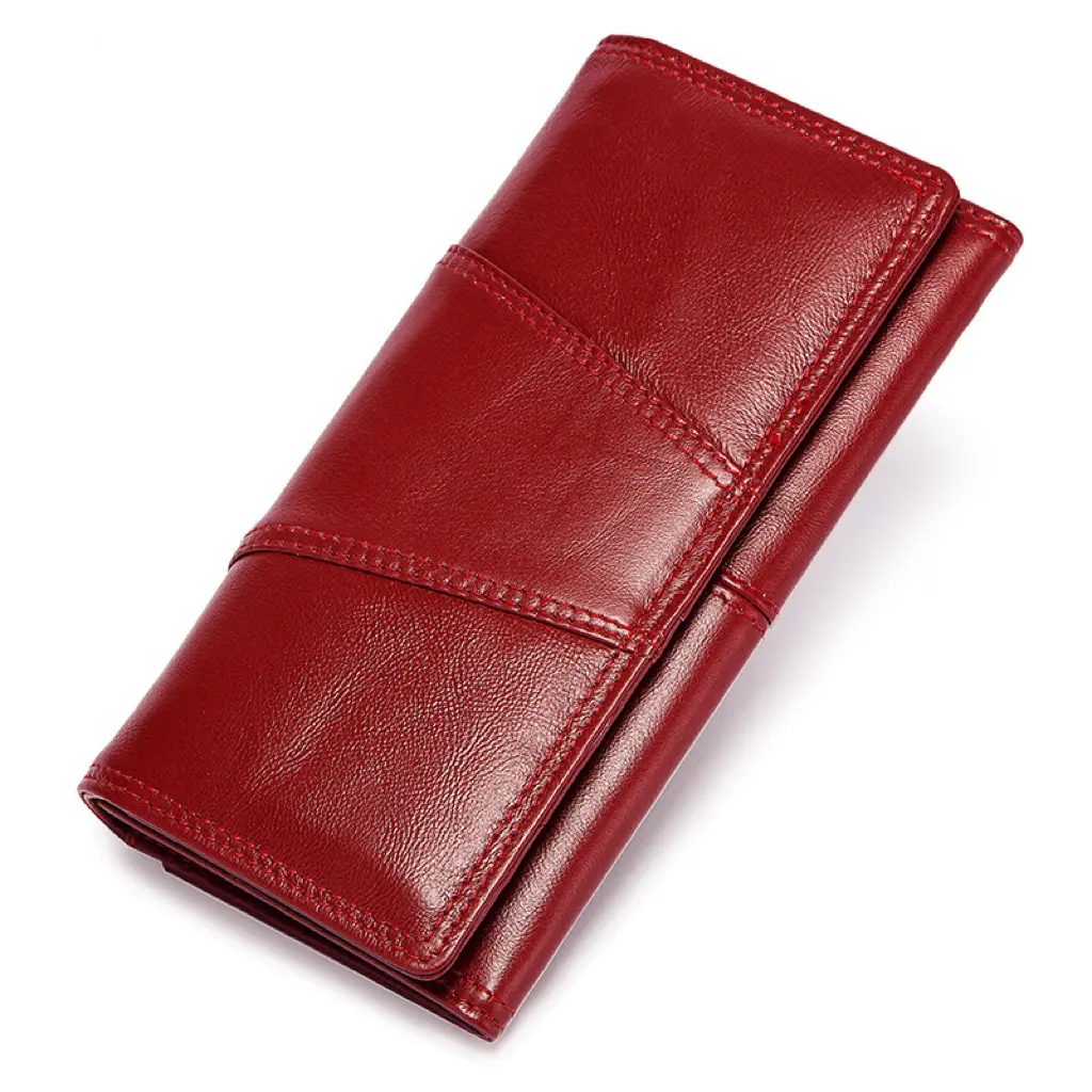 Custom Wallet Women Genuine Leather Wallet RFID Blocking Cell Phone Wallet Women Luxury Clutch Purse Ladies