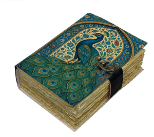 Diario de Tapa Dura de Cuero con Diseño de Pavo Real, Floral y Botánico, Hecho a Mano, Estilo Vintage, con Cierre Antiguo, Regalo Personalizado para Ella, Lápiz para Escribir - Product Image 6