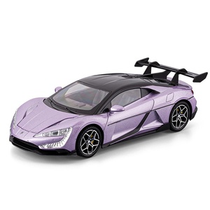 Voiture de sport miniature en métal à l'échelle 1:24 avec fonction de recul, effets sonores et lumineux, miniature décorative pour tout-petits, emballage en boîte colorée - Product Image 6