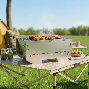 Parrilla de Gas Ecológica para Exteriores, Parrillas para Barbacoa Plegables de Acero Inoxidable, Ahumador Tipo <span class=keywords><strong>Barril</strong></span> - Product Image 1