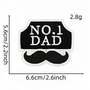 แพทช์ปักลายสร้างสรรค์รูปหมวกเบียร์หนวดเคราสำหรับคุณพ่อในวันพ่อ เหมาะสำหรับตกแต่ง DIY - Product Image 2