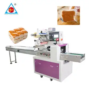 Máquinas de envasado de almohadas multifunción, máquina de envasado de pan croissant para pasteles, maquinaria de envasado de alimentos con nitrógeno y aire