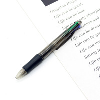 Stylo à bille 4 couleurs coloré avec corps en plastique, stylo à encre à base d'huile rétractable à quatre couleurs avec logo personnalisé