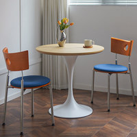 Table à manger ronde Tulip, plateau en MDF, base en alliage d'acier, table basse moderne, salon, petit appartement, bureau, style nordique, 4 places