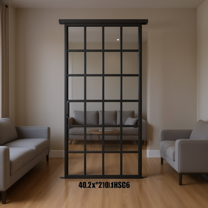 Puerta Corredera de Aluminio con Vidrio ESG Negro, 40.2x80.7 Pulgadas, Modelo D0100H7CT26, Diseño Interior Moderno - Product Image 3