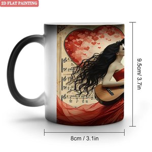 Mug en céramique sensible à la chaleur, noir givré, 11 oz, tasse à café vierge pour sublimation - Product Image 1