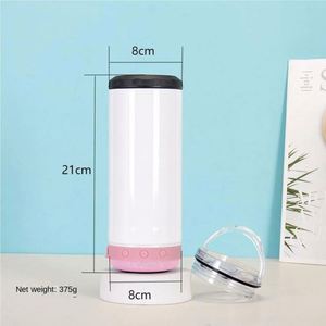 Bouteille isotherme 4-en-1 en acier inoxydable de 16 oz, refroidisseur de boissons 4 heures, mini haut-parleurs sans fil, chargement USB, sublimation - Product Image 4