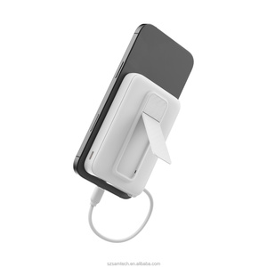 <span class=keywords><strong>Mag</strong></span> Carga rápida PD 22,5 W Banco de energía inalámbrico magnético 10000mAh Cargador portátil Soporte plegable Cables incorporados Pantalla LED - Product Image 4