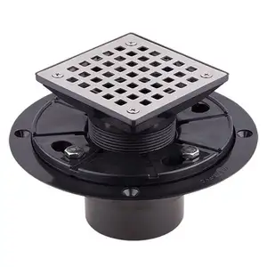 Uni-Green ABS Mission Style Floor Drain for Low Profile Shower Pan Drain with SS 304 Grating Different Patterns