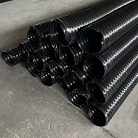 Tuyau flexible en PU renforcé de fil d'acier haute température noir, tuyau d'aération ondulé pour l'évacuation de la poussière et de la fumée des machines d'impression