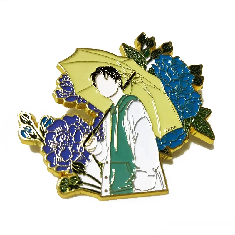 China Pin Custom Manufacturer Maker Quality Glitter Flower Anime Metal Badge B TS Khoan Soft Hard Enamel Pins