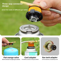 Réchaud de camping Orangegaz à 7 brûleurs coupe-vent, portable pour la randonnée, allumage en un clic, réglable