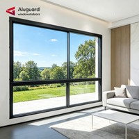 Ventanas Corredizas Personalizadas de 4 x 6 de Aluminio Verde con Aleta de Fijación para Casa de Lujo