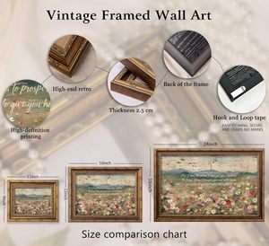Decorazione Murale Vintage con Versetto Biblico in Cornice Dorata, Tema Fiori Selvatici e Fede Religiosa, Campioni OEM ODM Pronti in Mezza Giornata - Product Image 2