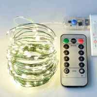 Multifunctionele koperen LED warmwitte binnenverlichting met knopbediening, oplaadbaar, 3m lang, voor Valentijnsdag