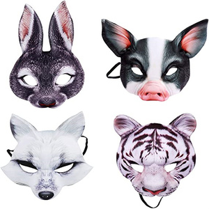 Toptan yarım yüz tilki maskesi gerçekçi baskılı hayvan kostüm maske cadılar bayramı karnaval kostüm partisi - Product Image 6