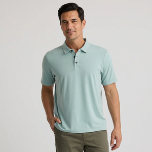 Polo de Algodón para Hombre, Ligero, Elástico en 4 Direcciones, Casual, Manga Corta con Cuello Reforzado, Protección Solar - Product Image 1