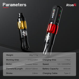 <span class=keywords><strong>Machine</strong></span> à tatouer sans fil <span class=keywords><strong>Dragonhawk</strong></span> Atom 2, stylo à tatouer avec double batterie pour PMU - Product Image 6