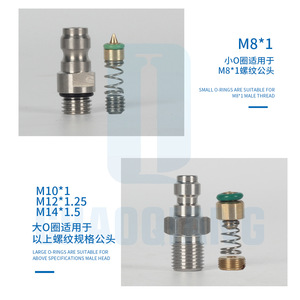 ซีลโอริงยางฟลูออโร M8 10 12 14 เช็ควาล์วข้อต่อตัวผู้ข้อต่อลมแรงดันสูงสำหรับกระบอกสูบ - Product Image 1