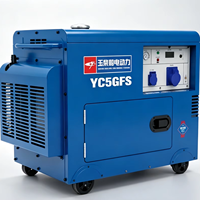 Générateur diesel super silencieux 5 kW 5000 W, groupe électrogène diesel portable, alimentation de secours domestique, démarrage électrique, moteur refroidi par air, AVR 230 V 1800 tr/min