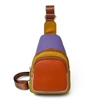 Sacs à bandoulière pour femmes en cuir pleine fleur avec fermetures éclair et sangles en cuir véritable contrastées, vente en gros d'usine, pour le voyage