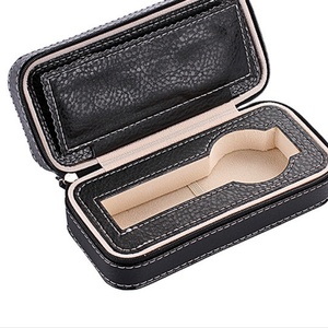 2 4 8 Slots Velvet Lining Black PU Leather <b>Watch</b> Travel Zipper Storage <b>Watch</b> <b>Case</b> - Product Image 6