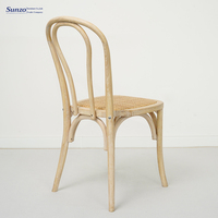 Chaises en bois courbé pour événements de mariage, vente en gros, chaise Thonet empilable en bois massif avec assise en rotin pour mobilier de restaurant
