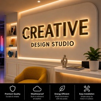 Enseigne Lumineuse LED 3D Rétroéclairée avec Effet Halo, Lettres Canal LED, Contrôle WiFi via Application, Multicolore pour Entreprises et Bureaux