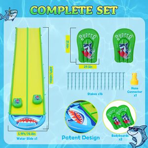 Nuevo tobogán acuático resistente de 40x6.56 pies con rociador y 2 tablas, tobogán de agua para jardín, patio trasero, para niños, adolescentes y adultos. - Product Image 2