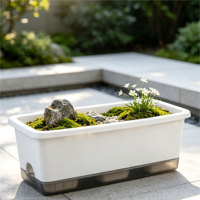 Kit de Jardinière Carrée de Luxe avec Système d'Auto-Arrosage et Trous de Drainage, en Plastique Durable pour Légumes et Herbes – Idéal pour Jardin et Balcon