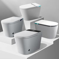 WC Intelligent Électrique en Céramique Monobloc pour Hôtels, Monté au Sol, avec Fonction Bidet Intégré