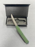 Couteau de camping japonais de style Shotgan, lame D2, oxydation noire avec manche en alliage de zinc, couteau de survie de poche tranchant pour hommes