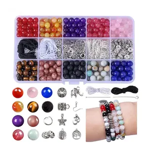 Wholesale 504PCS 8mm Natural Stone Beads for Bracelet Making Healing Crystals Gemstone DIY Kit chakra stones for jewelry making