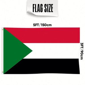 3x5Ft Sudan <b>Flag</b> Polyester With Two Brass Grommets Single Layer Hanging Outdoor and Indoor Deco - Product Image 2